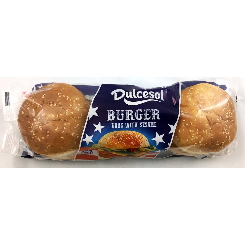 Dulcesol Burger Buns with Sesame 6 Pack (May 23) RRP 1.59 CLEARANCE XL 89p or 2 for 1.50